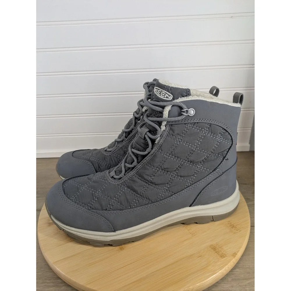 KEEN Terradora‎ II Waterproof Boots Women's 10.5 Gray Quilted Winter Thermal -25